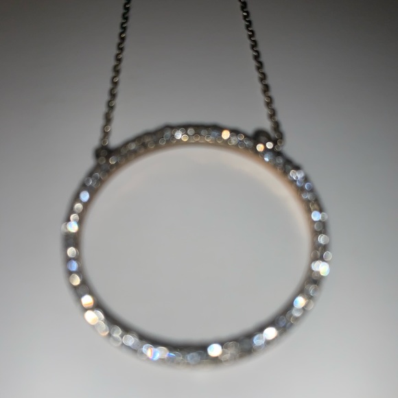 Silver Rhinestone Open-Circle Pendant - Picture 3 of 4